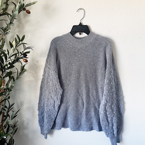 Vince Camuto Bobble Sleeve Sweater Heather Gray Women’s Size Large - Picture 3 of 8